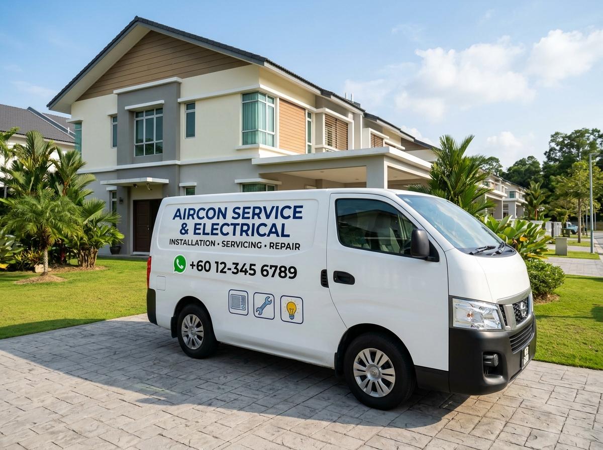 Our van with business name and phone number on the side